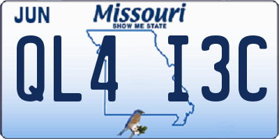 MO license plate QL4I3C