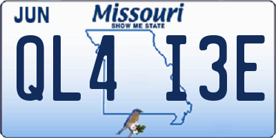 MO license plate QL4I3E