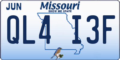 MO license plate QL4I3F