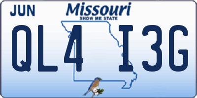 MO license plate QL4I3G