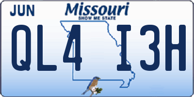 MO license plate QL4I3H