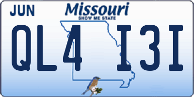 MO license plate QL4I3I
