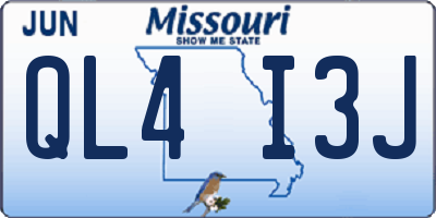 MO license plate QL4I3J