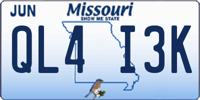 MO license plate QL4I3K