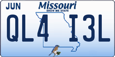 MO license plate QL4I3L