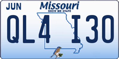 MO license plate QL4I3O