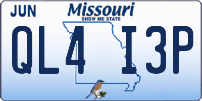 MO license plate QL4I3P