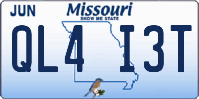 MO license plate QL4I3T