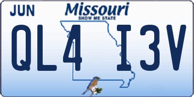 MO license plate QL4I3V