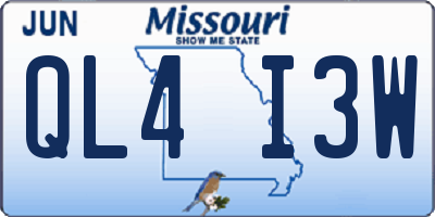 MO license plate QL4I3W