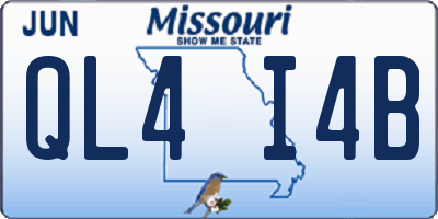 MO license plate QL4I4B