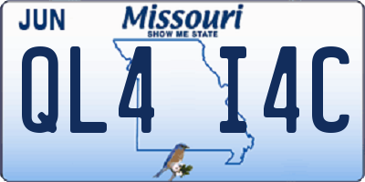 MO license plate QL4I4C