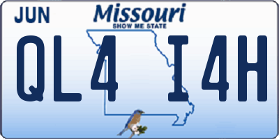 MO license plate QL4I4H