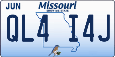 MO license plate QL4I4J