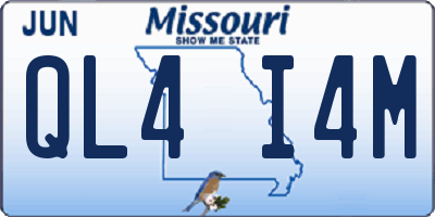 MO license plate QL4I4M