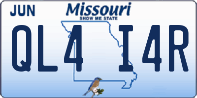 MO license plate QL4I4R