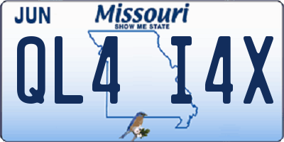 MO license plate QL4I4X