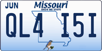 MO license plate QL4I5I