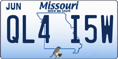 MO license plate QL4I5W