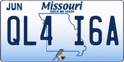 MO license plate QL4I6A