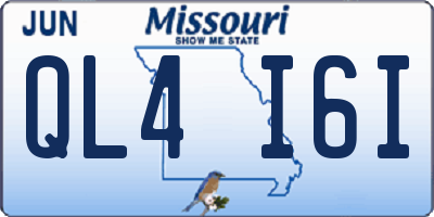 MO license plate QL4I6I