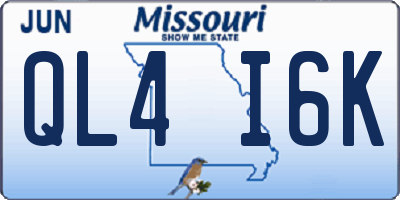 MO license plate QL4I6K