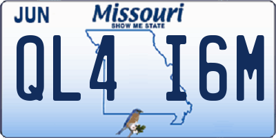 MO license plate QL4I6M