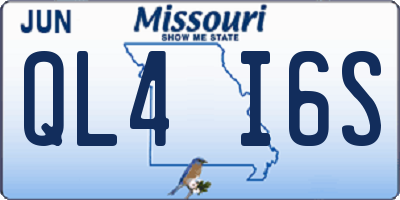 MO license plate QL4I6S