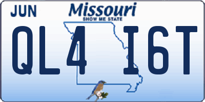 MO license plate QL4I6T