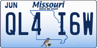 MO license plate QL4I6W