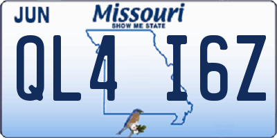 MO license plate QL4I6Z