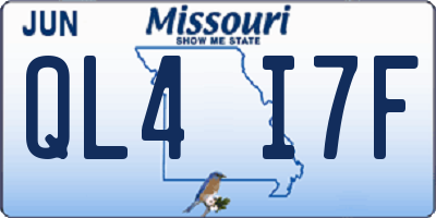 MO license plate QL4I7F