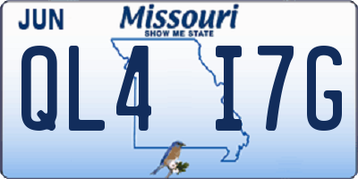 MO license plate QL4I7G