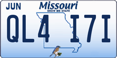 MO license plate QL4I7I