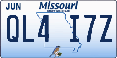 MO license plate QL4I7Z