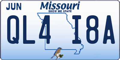 MO license plate QL4I8A