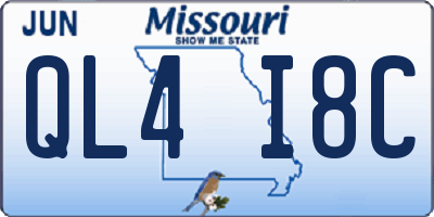 MO license plate QL4I8C