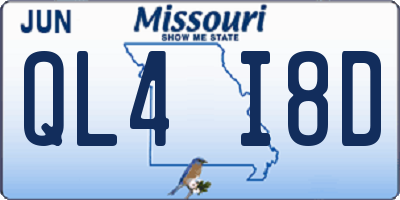 MO license plate QL4I8D