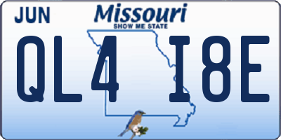 MO license plate QL4I8E