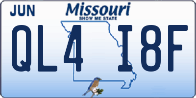 MO license plate QL4I8F
