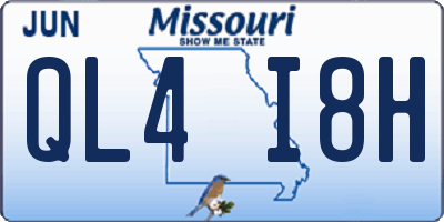 MO license plate QL4I8H