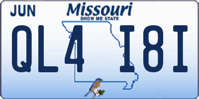 MO license plate QL4I8I