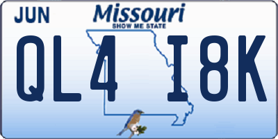 MO license plate QL4I8K