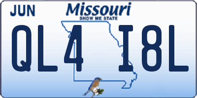 MO license plate QL4I8L