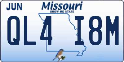 MO license plate QL4I8M
