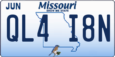 MO license plate QL4I8N