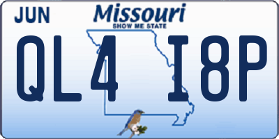 MO license plate QL4I8P