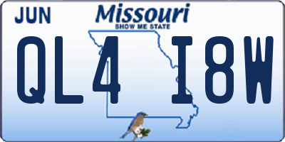 MO license plate QL4I8W