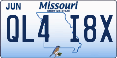 MO license plate QL4I8X