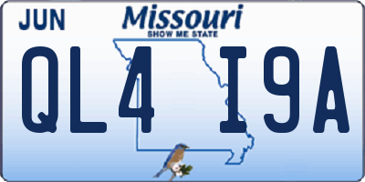 MO license plate QL4I9A